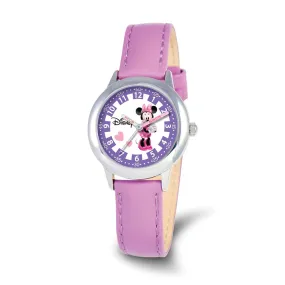 Disney Minnie Mouse Time Teacher Watch - Purple Leather Band