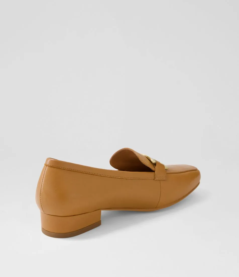 DJANGO & JULIETTE Belford Dark Tan Leather Heels