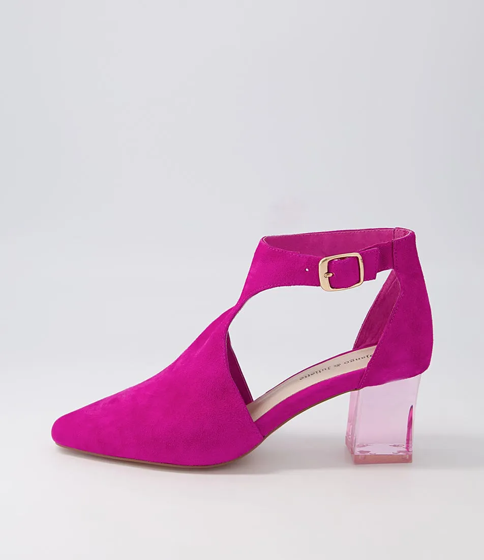 DJANGO & JULIETTE Hobartet Fuchsia Suede Heels