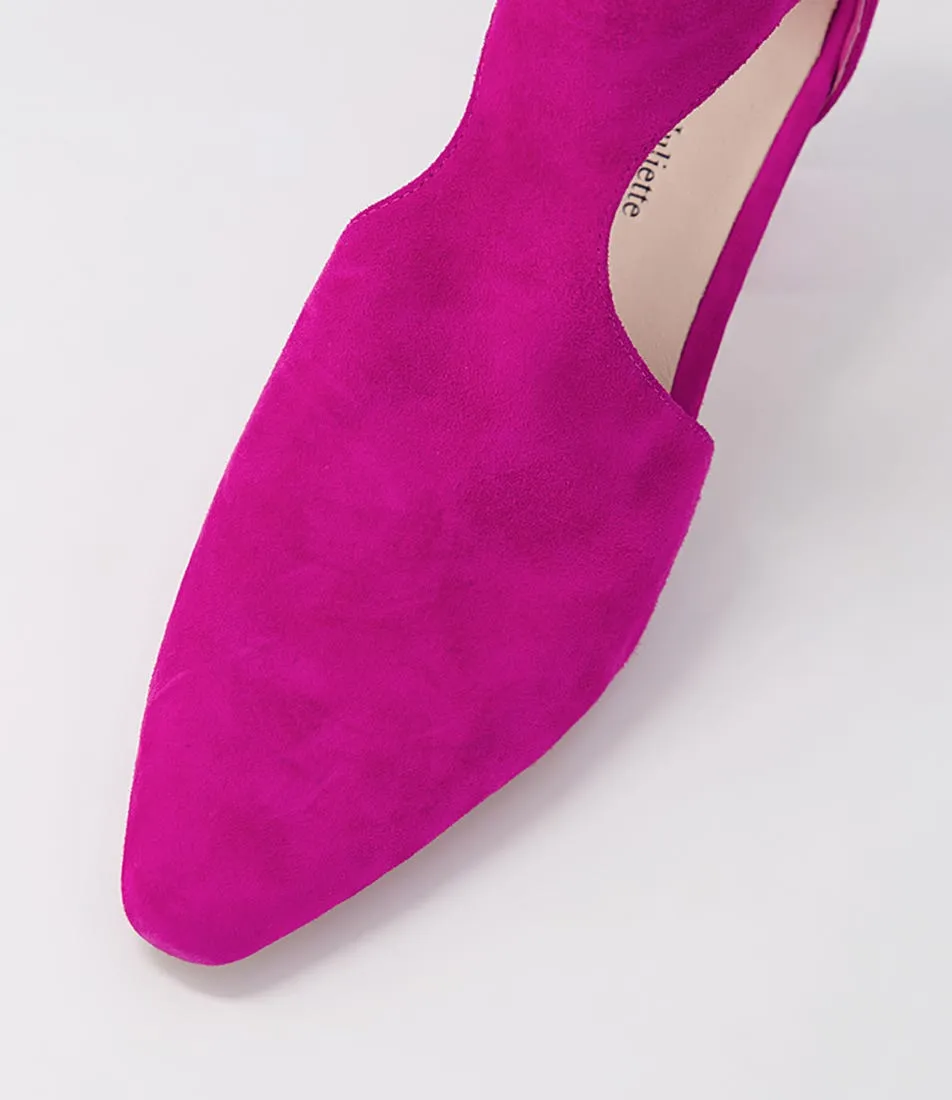 DJANGO & JULIETTE Hobartet Fuchsia Suede Heels