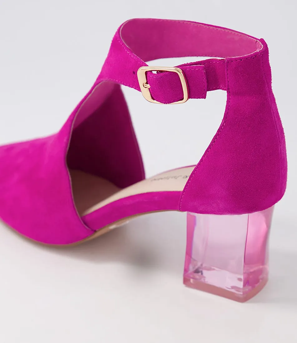 DJANGO & JULIETTE Hobartet Fuchsia Suede Heels