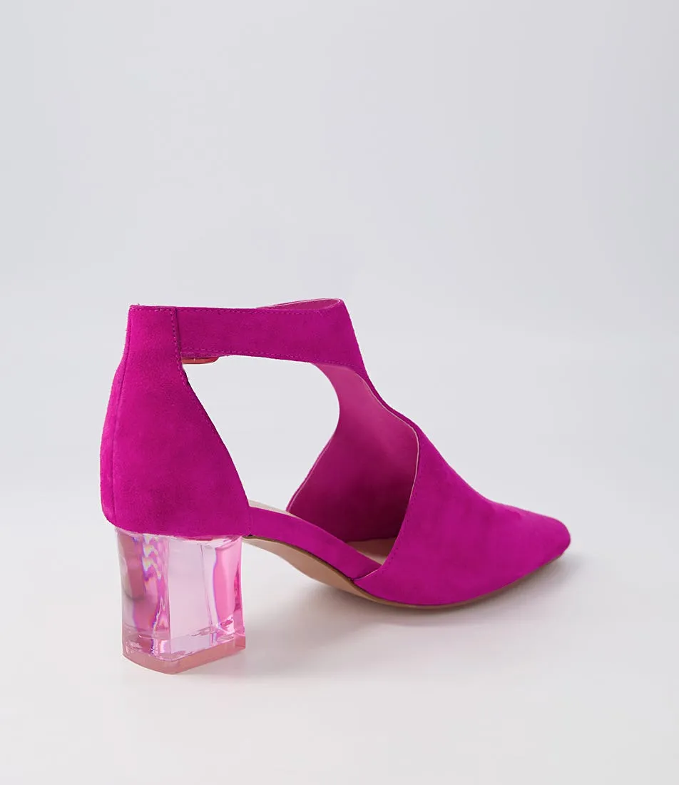 DJANGO & JULIETTE Hobartet Fuchsia Suede Heels