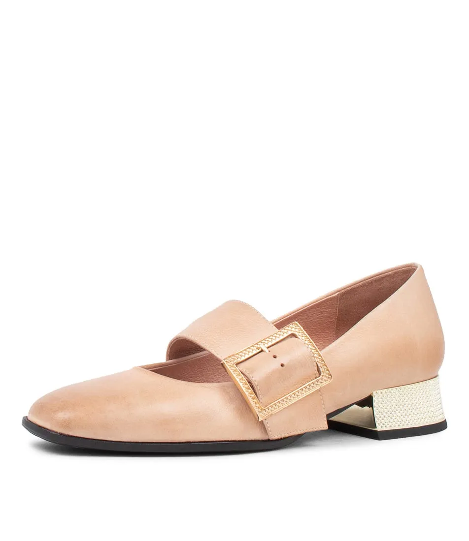 DJANGO & JULIETTE Keepme Warm Rose Leather Mary Jane Heels