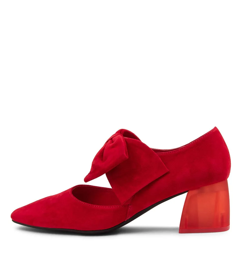 DJANGO & JULIETTE Misha Red Suede Heels