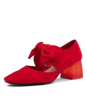 DJANGO & JULIETTE Misha Red Suede Heels