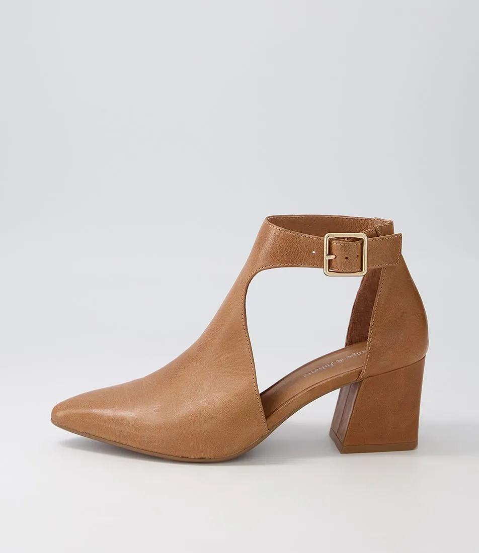 DJANGO & JULIETTE Moreno Tan Leather Heels