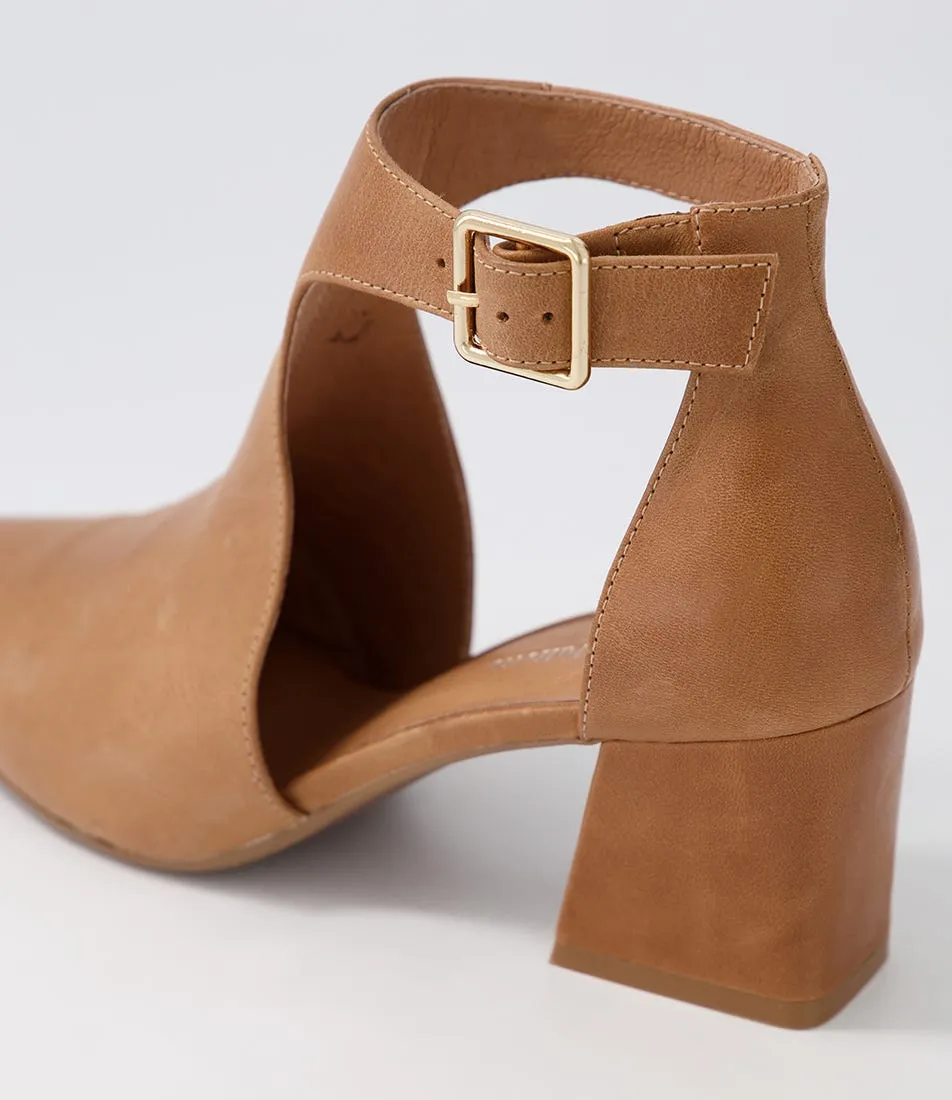 DJANGO & JULIETTE Moreno Tan Leather Heels