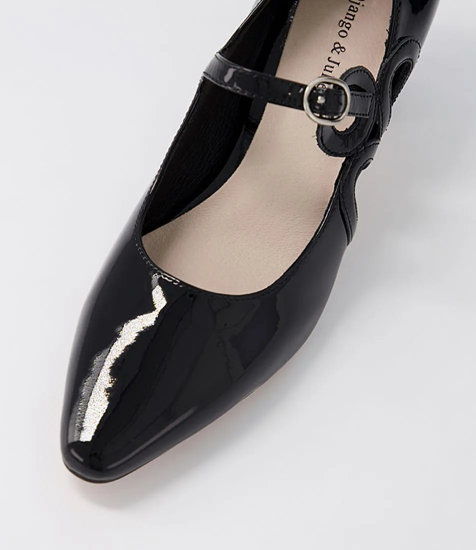 DJANGO & JULIETTE Penaya Black Patent Leather Heels