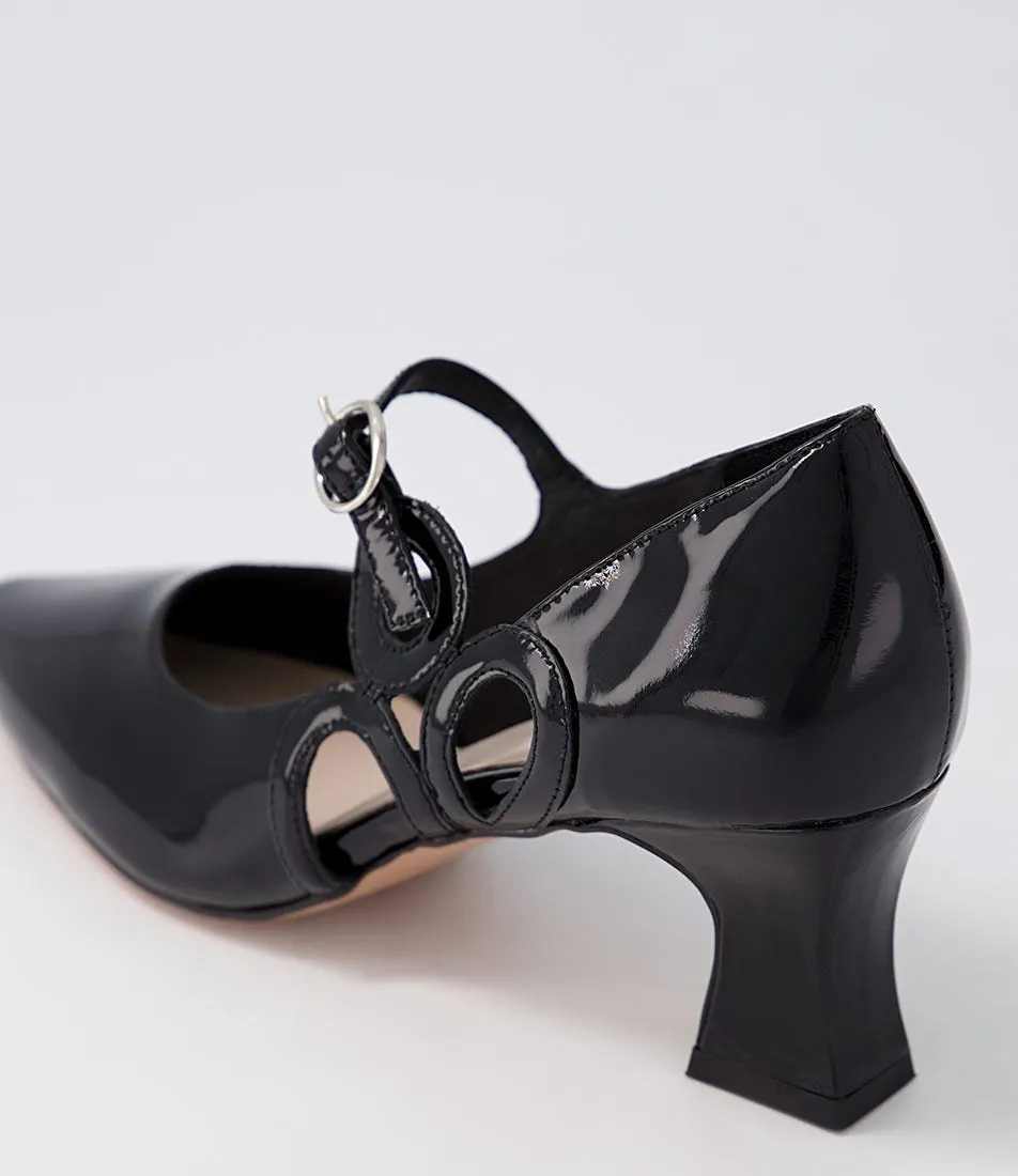 DJANGO & JULIETTE Penaya Black Patent Leather Heels