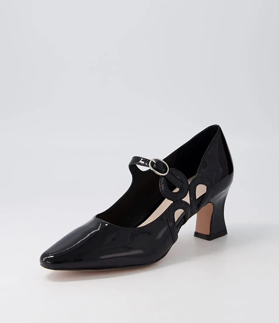 DJANGO & JULIETTE Penaya Black Patent Leather Heels