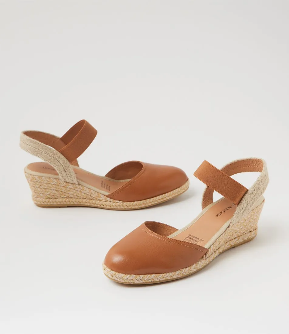 Dark Tan Leather Wedges