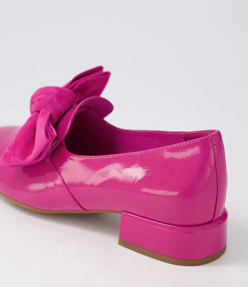 DJANGO & JULIETTE Varva Fuchsia Patent Suede Heels