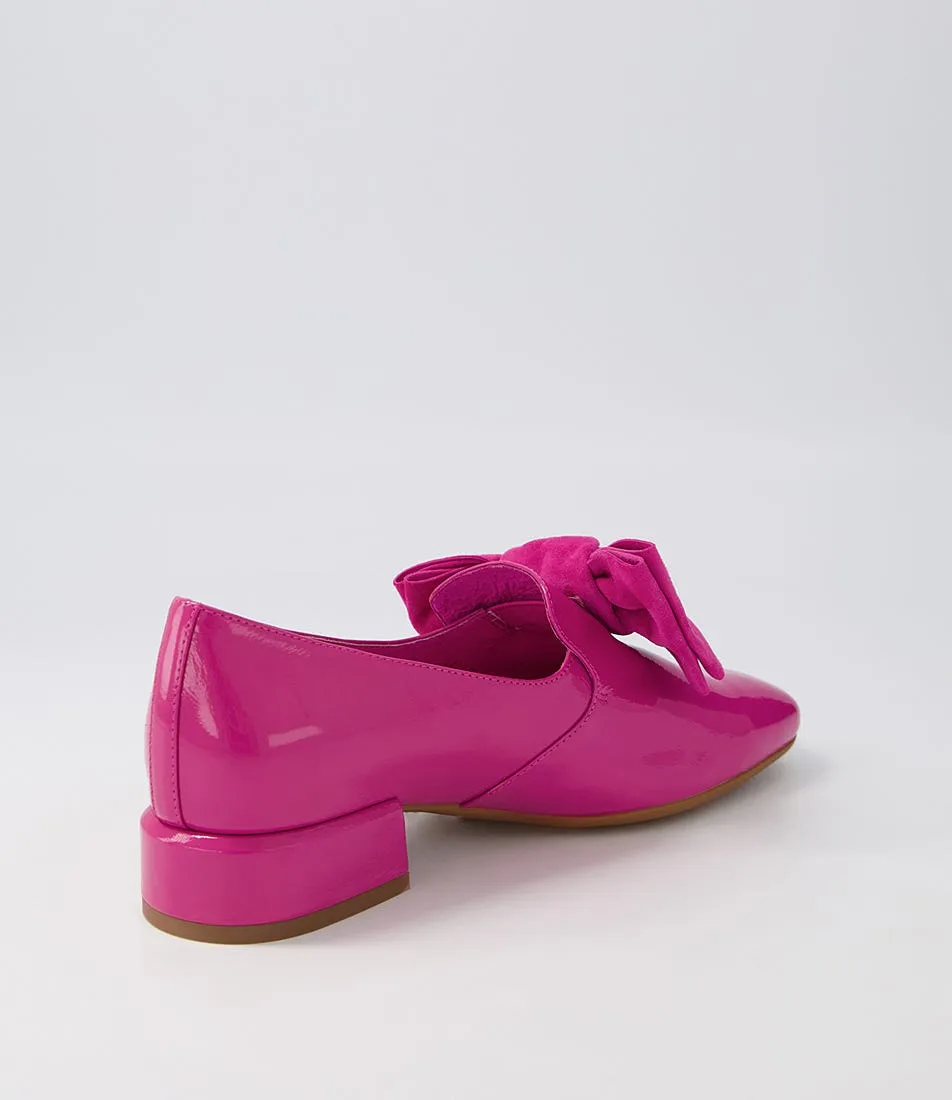 DJANGO & JULIETTE Varva Fuchsia Patent Suede Heels