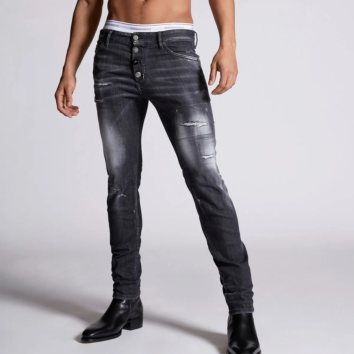 Distressed Cool Guy Jeans in Grey