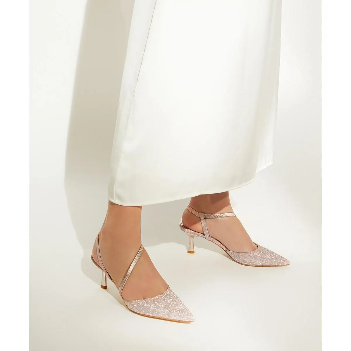 Dune Citrus Court Shoes Rose Gold