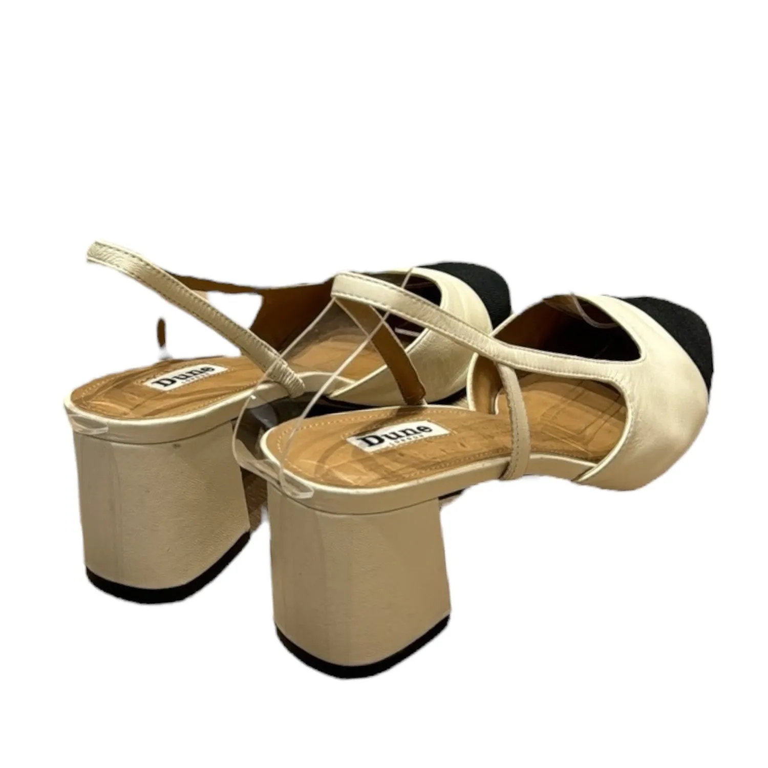 Dune Cream and Black Slingback Low Heels - 6