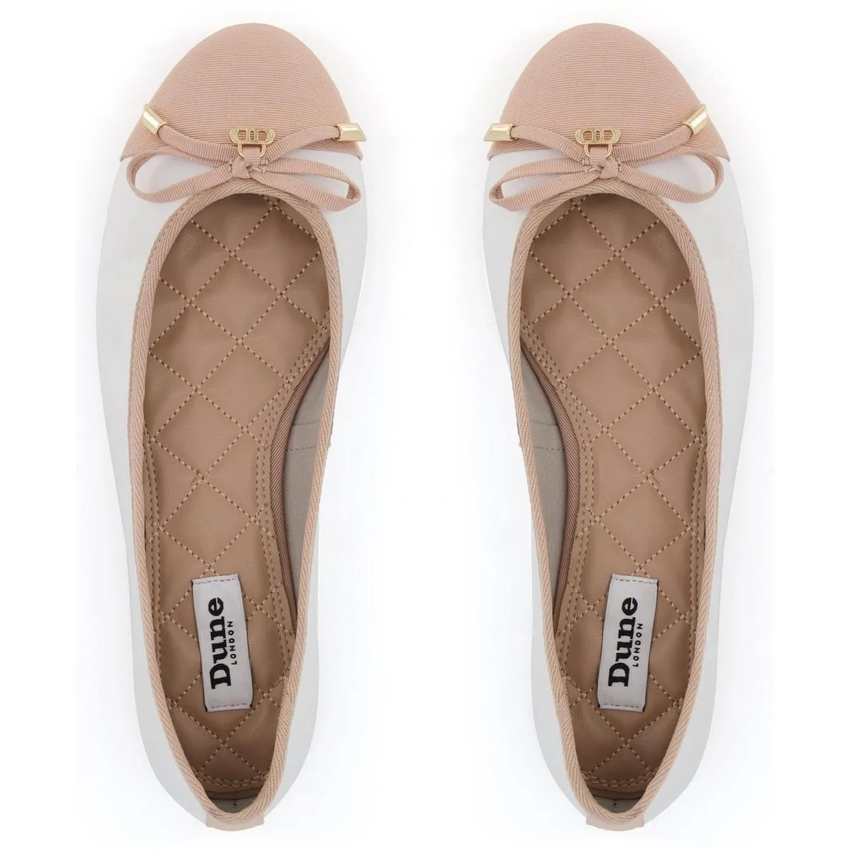 Dune Hartlyn Ballerina Shoes White