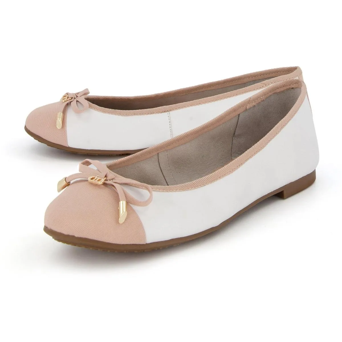 Dune Hartlyn Ballerina Shoes White