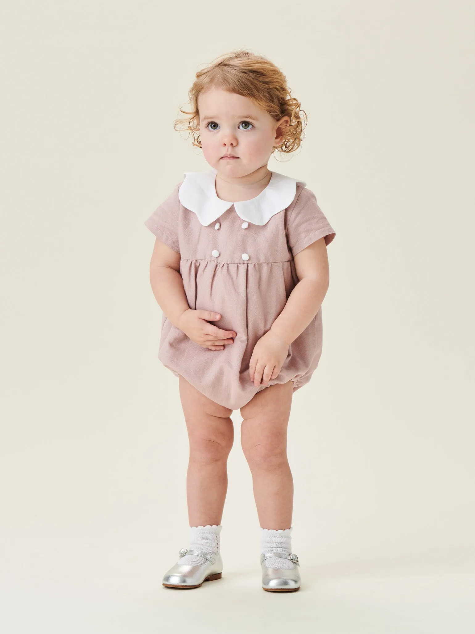 Dusty Pink Lina Baby Girl Romper