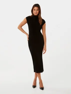 Elegant Cowl Neck Knee-Length Dress