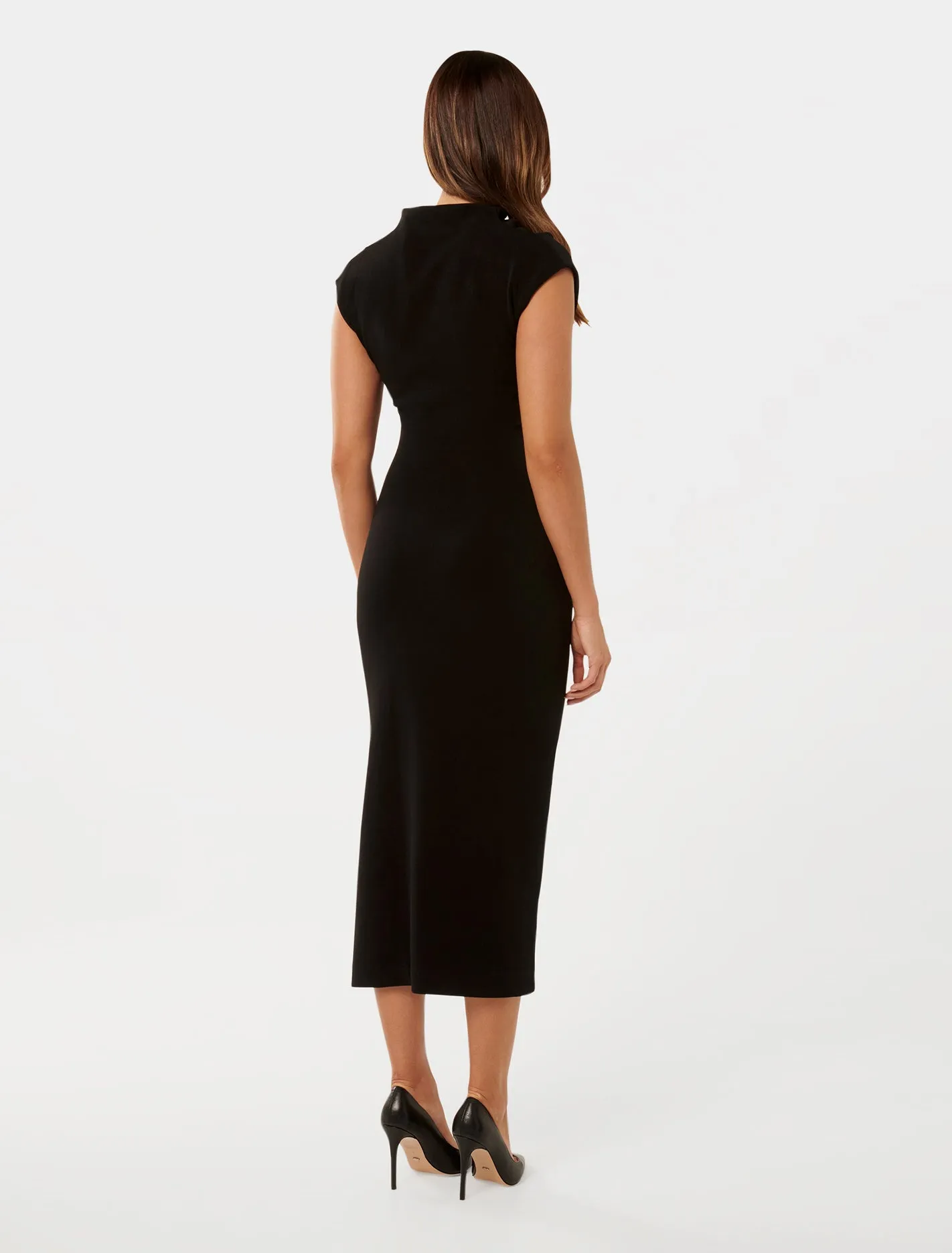 Elegant Cowl Neck Knee-Length Dress