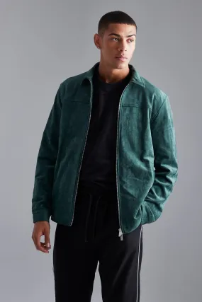 Faux Suede Harrington Jacket