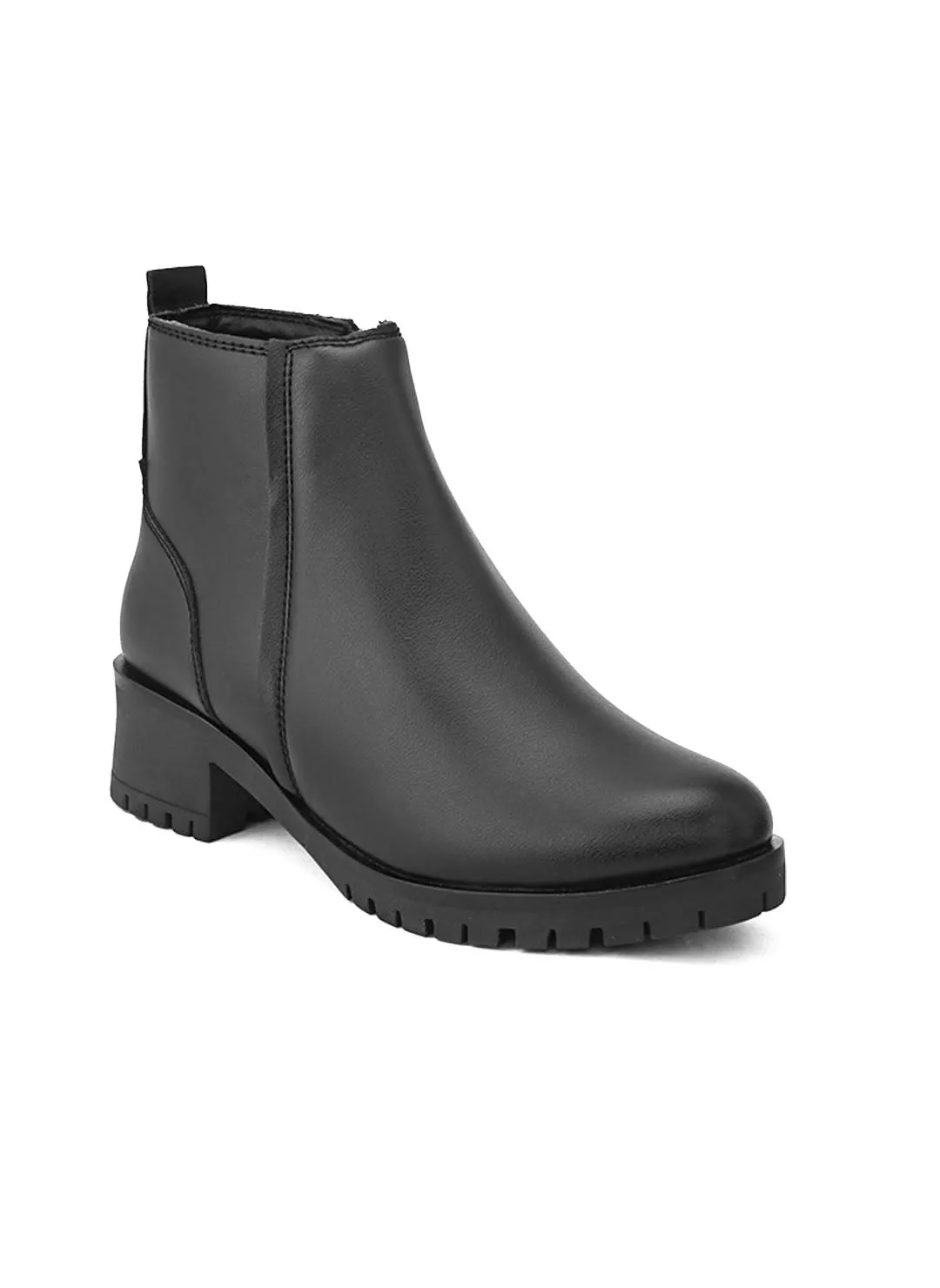 FENTACIA Women Black Solid Zipper Boots