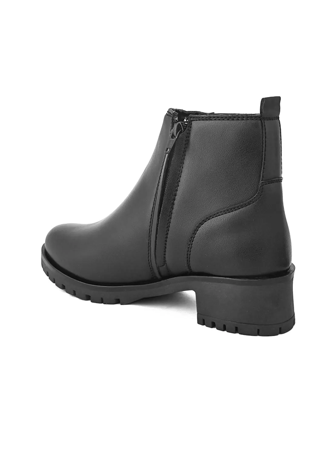 FENTACIA Women Black Solid Zipper Boots