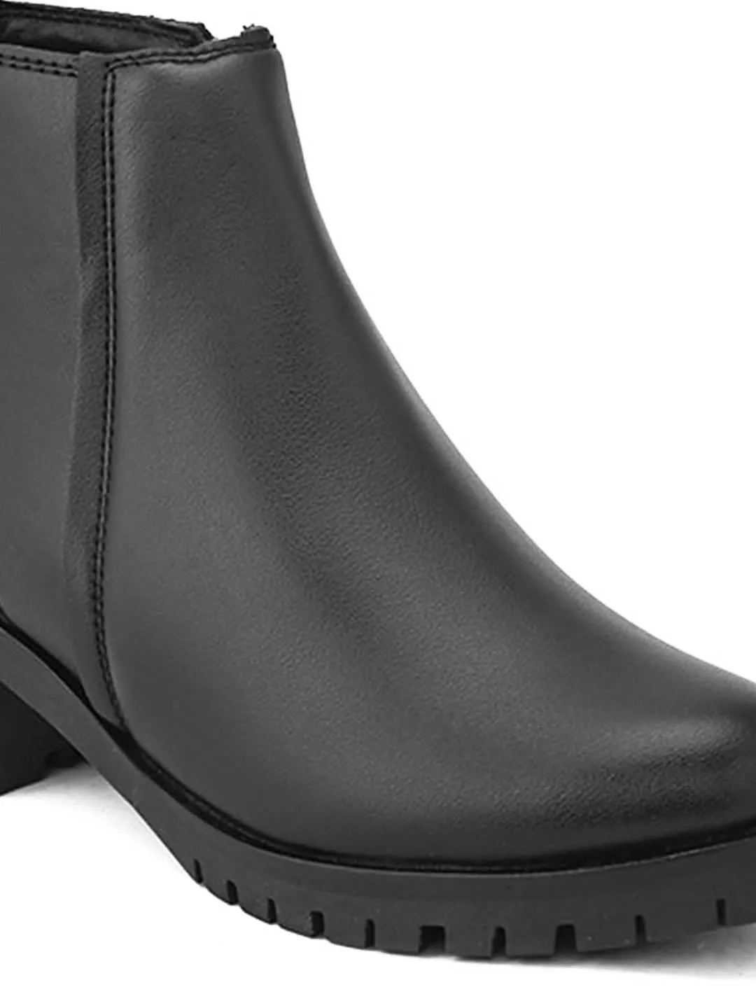 FENTACIA Women Black Solid Zipper Boots