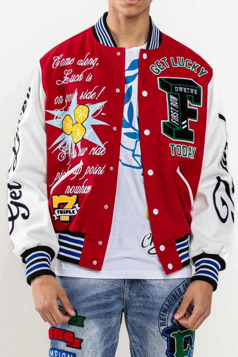 First Row Get Lucky Today Varsity Jacket