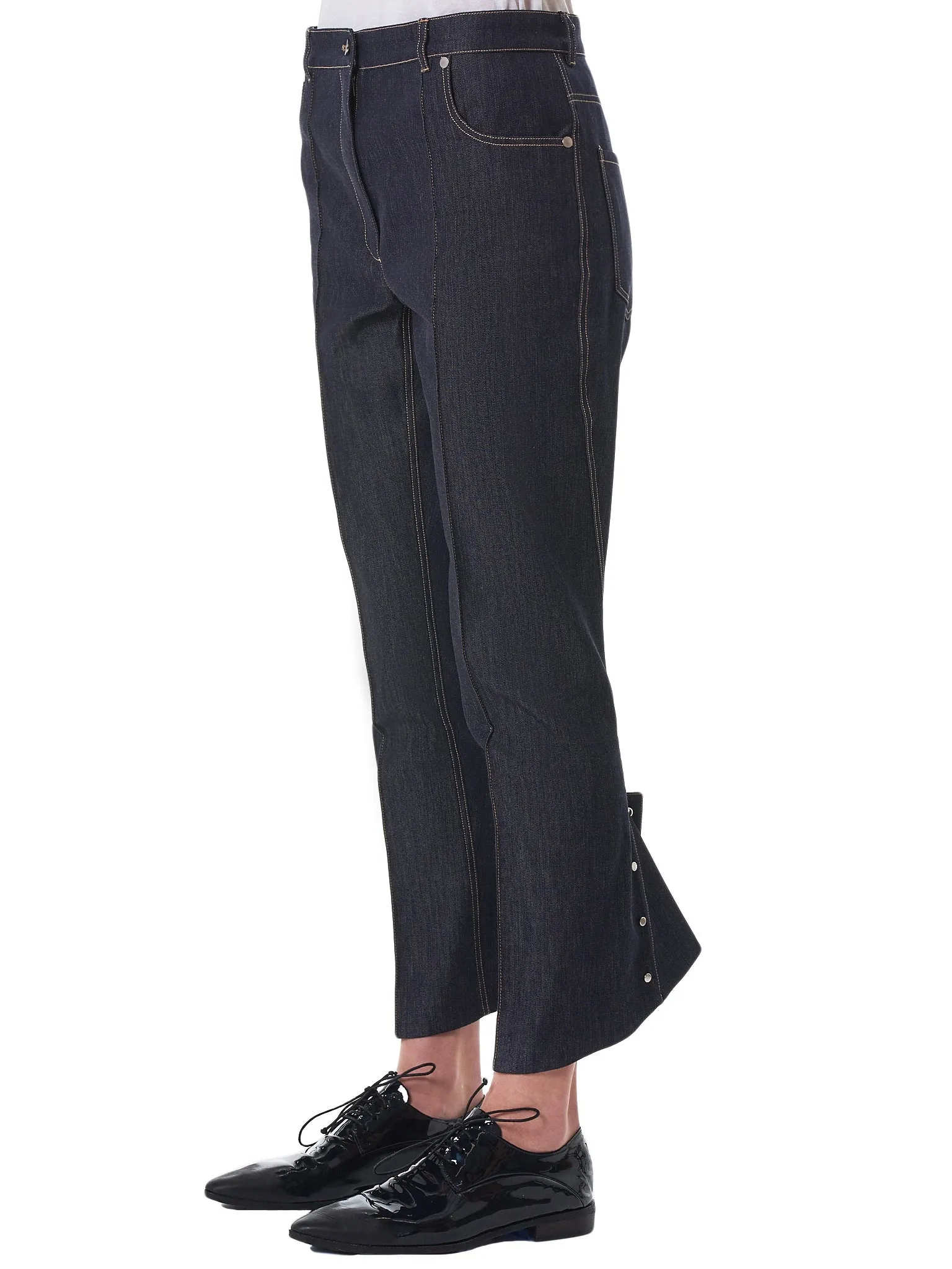 Flare-Hem Trousers (R1CA26-CM-INDIGO)