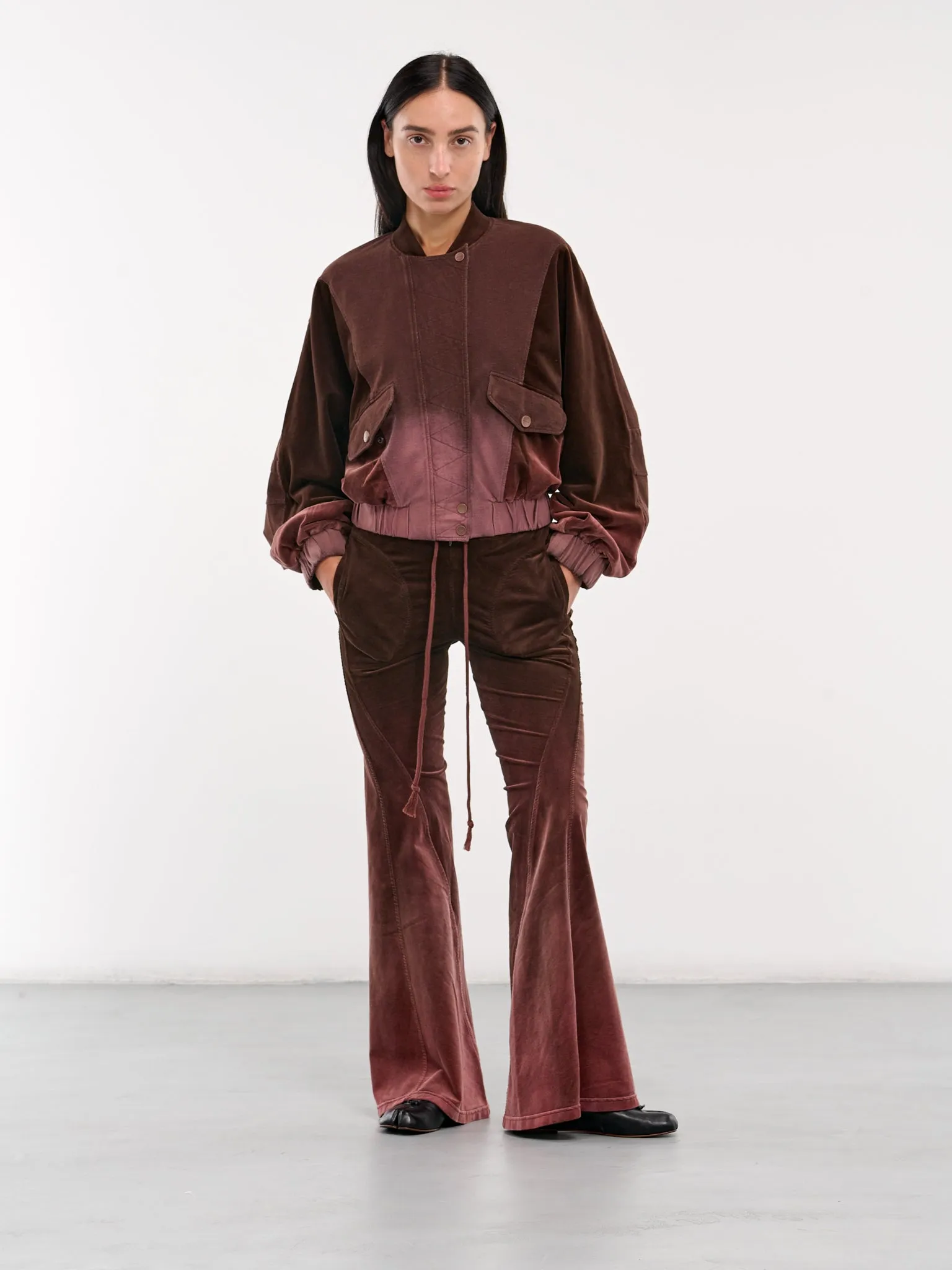 Flared Corduroy Trousers (PT06C1BR440-BROWN)