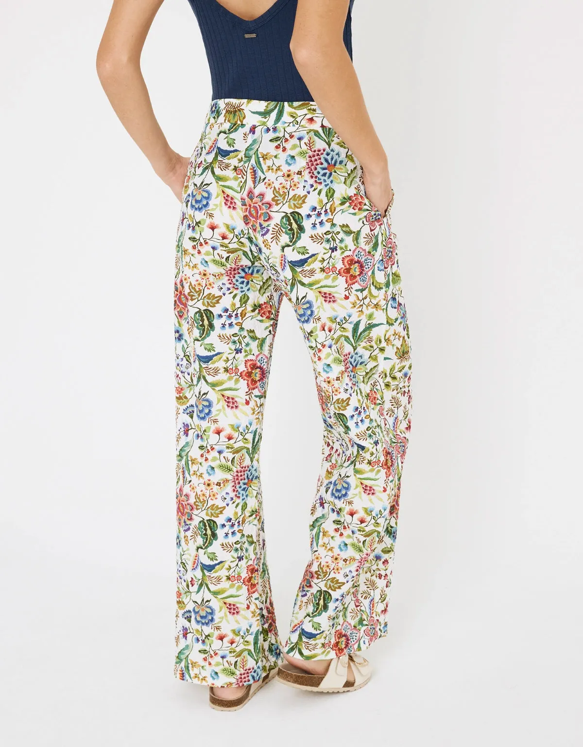 Floral Print Long Trousers - Astrolyn