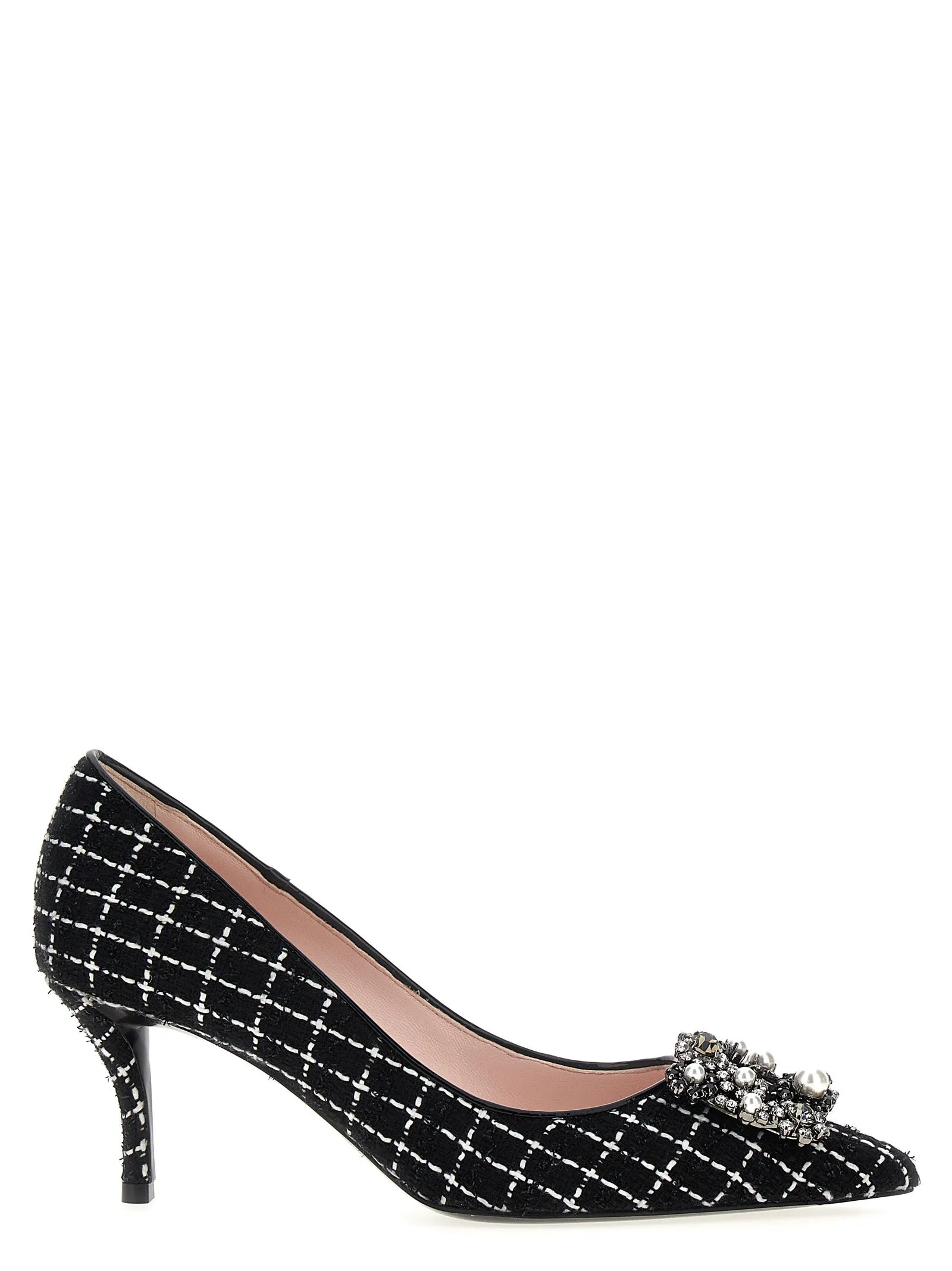 Flower Strass Pearl Pumps White/Black