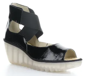 Patent Leather Wedges by Fly London - Yefi