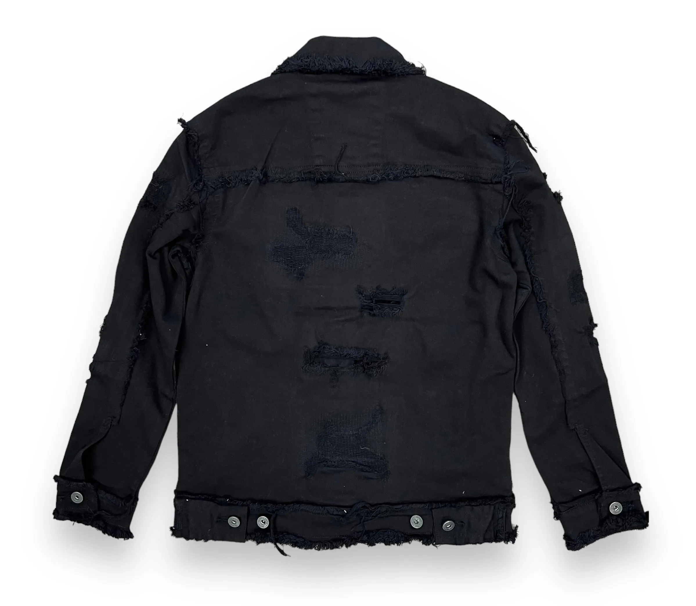 Focus Denim Heavy Dstrssd Black Denim Jacket