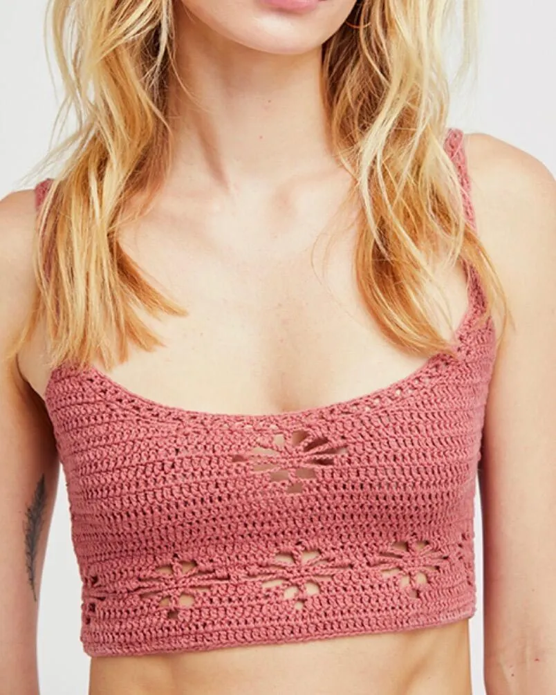 Berkinette Crochet Bralette Crop Cami Top by Free People