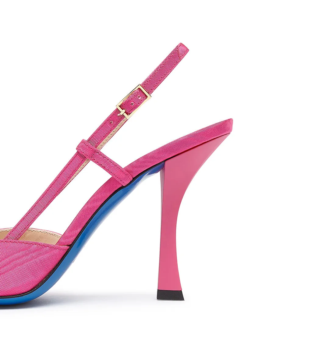 Fuchsia moiré shoes: slingback pumps