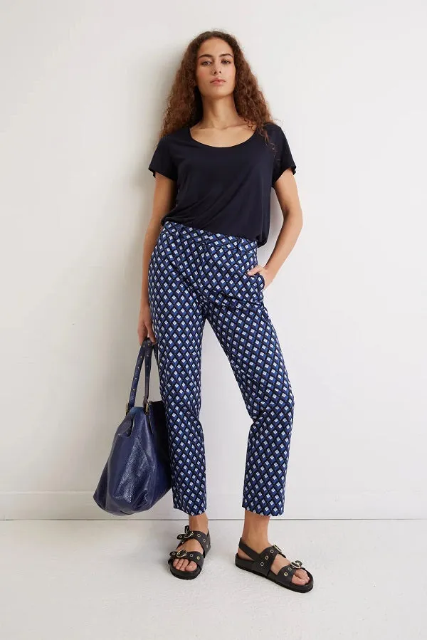 Gerard Darel & PabloELIESS DIAMOND PRINT COTTON TROUSERS