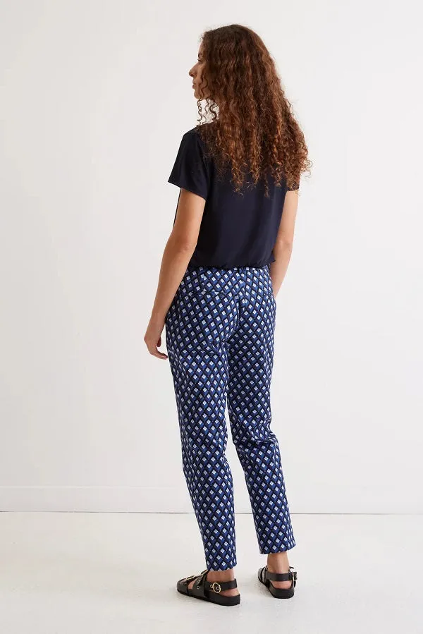 Gerard Darel & PabloELIESS DIAMOND PRINT COTTON TROUSERS