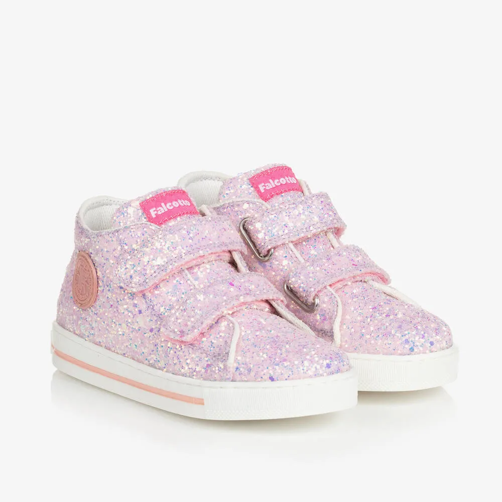 Girls Pink Glitter Trainers