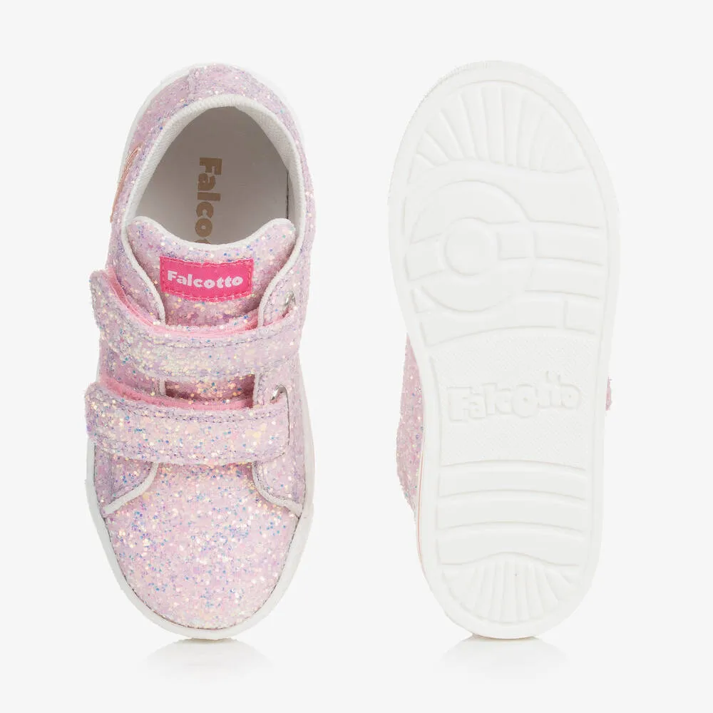 Girls Pink Glitter Trainers