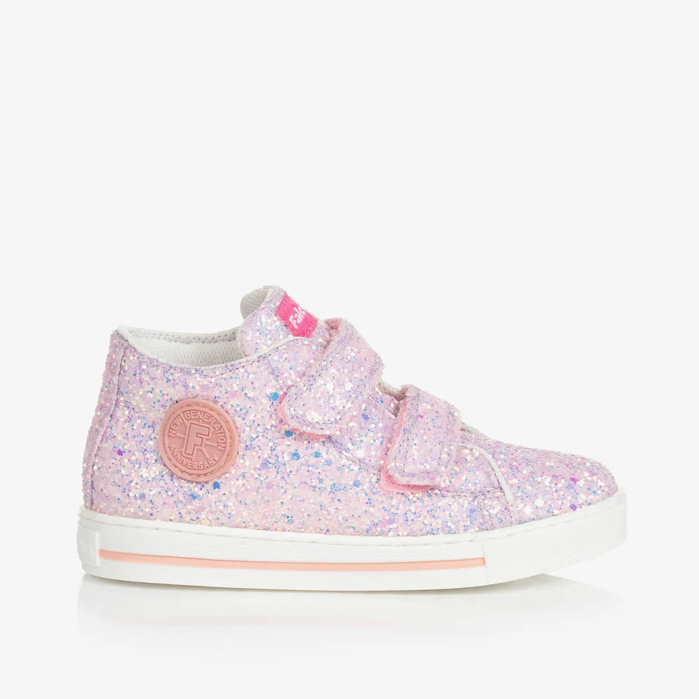 Girls Pink Glitter Trainers