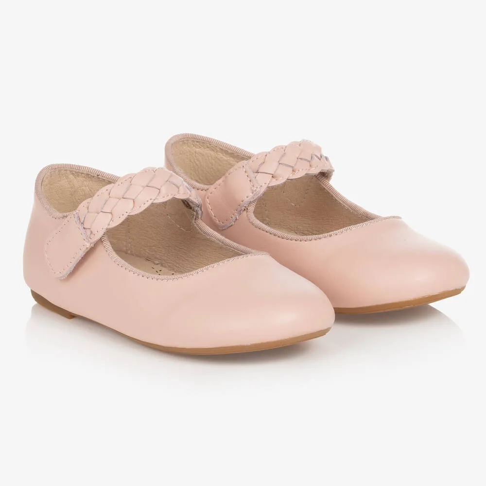 Girls Pink Leather Pumps