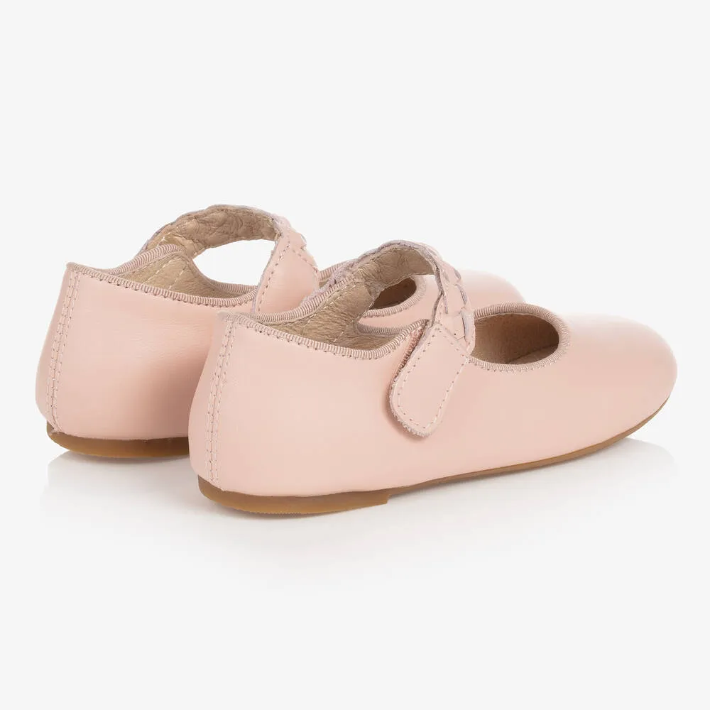 Girls Pink Leather Pumps