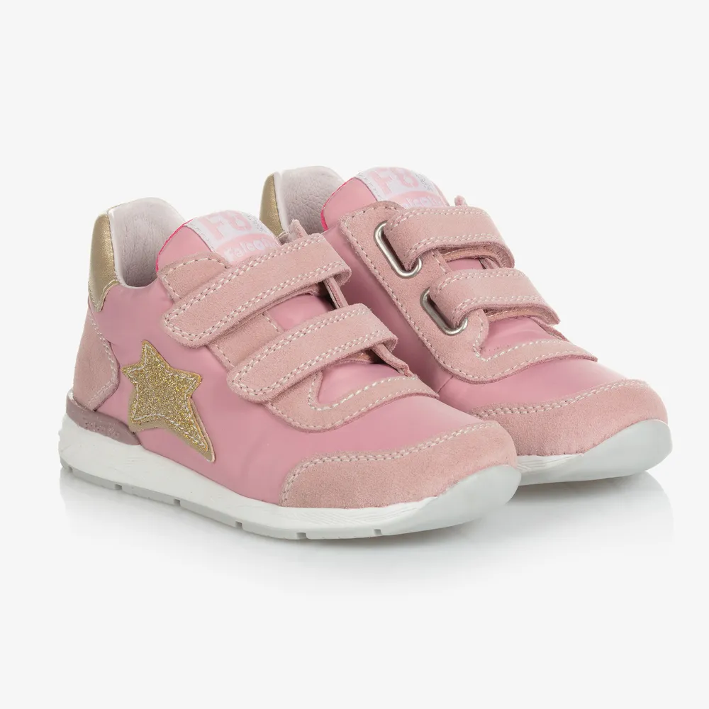 Girls Pink Star Trainers