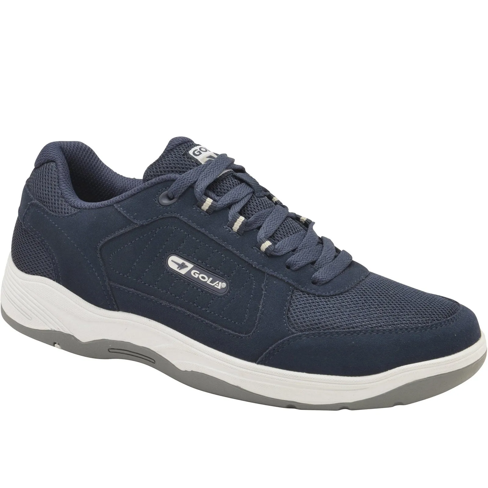 Gola Mens Belmont WF Retro Suede Wide Fitting Trainers - Navy