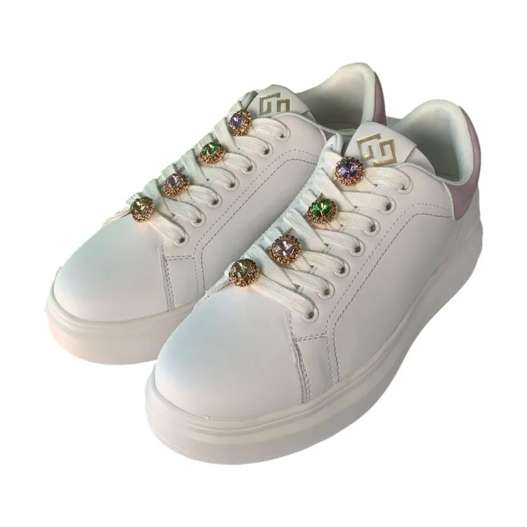 White and Lilac Women's Sneakers GB812 by Gold & Gold