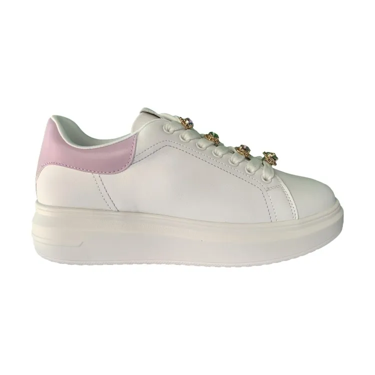 White and Lilac Women's Sneakers GB812 by Gold & Gold