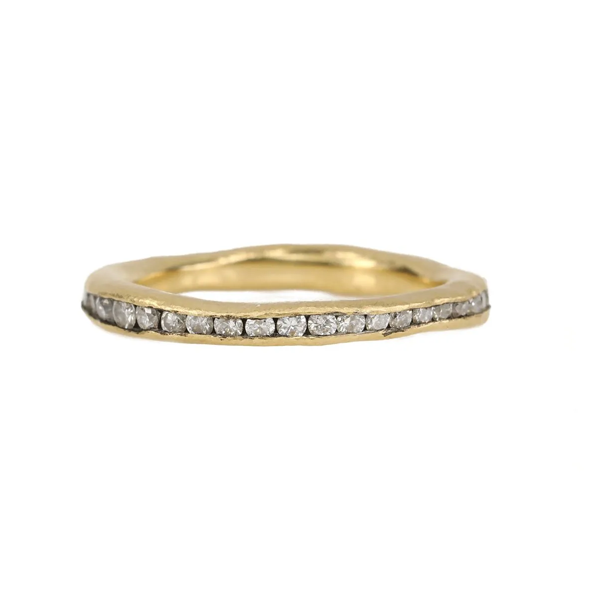 Gold Irregular Channel-Set Diamond Ring - 0.50 tcw